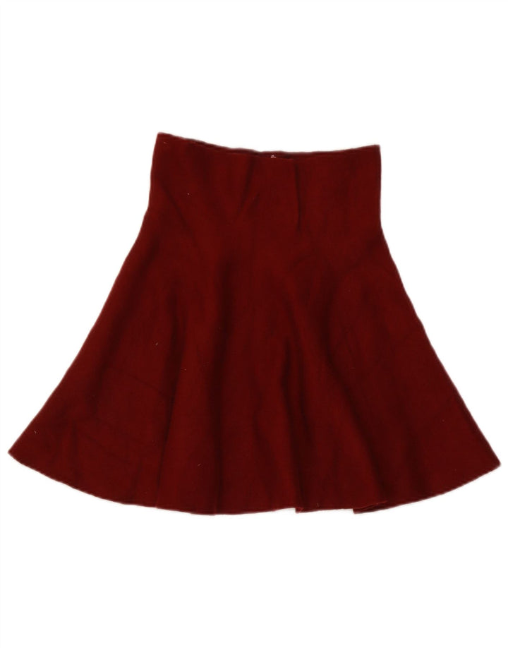 Zara Mujer Falda Acampanada De Punto Pequeña W26 Borgoña