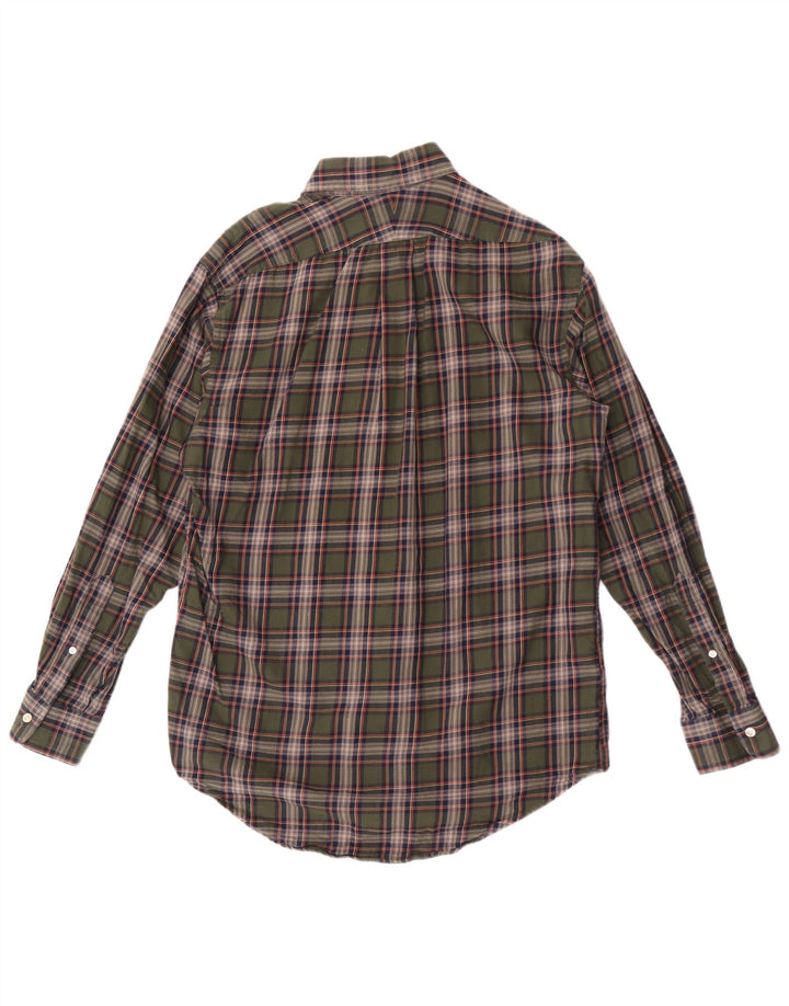 Lands End Camisa a cuadros para hombre Talla 15 Cuadros verdes medianos