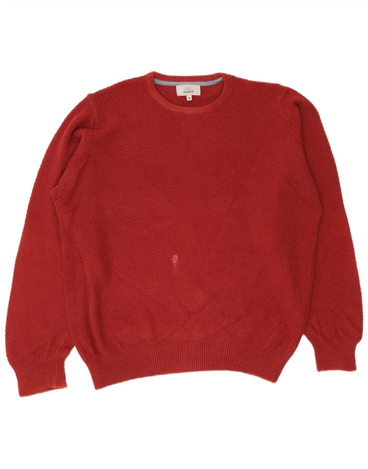 Marks & Spencer Suéter tipo jersey con cuello redondo y ajuste a medida para hombre Borgoña medio