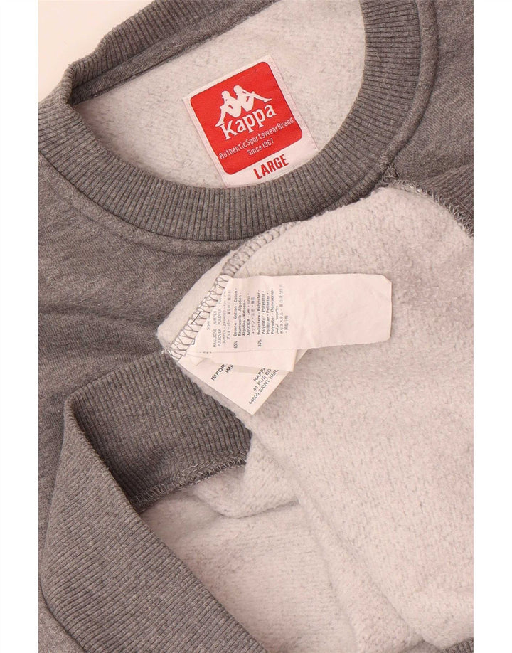 Kappa Hombre Sudadera Jumper Large Gris Algodón