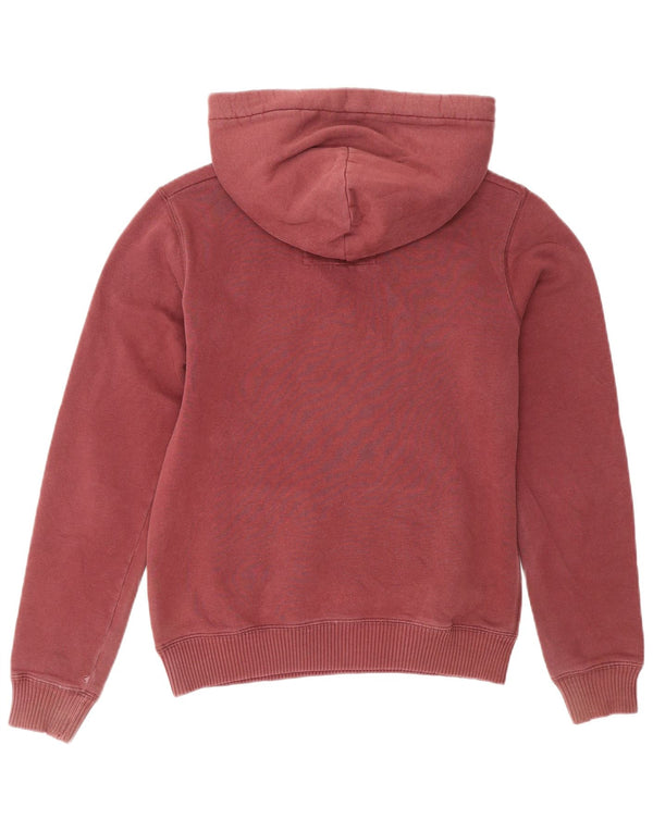 Jack Wills Sudadera con capucha gráfica para mujer UK 8 Small Borgoña Algodón