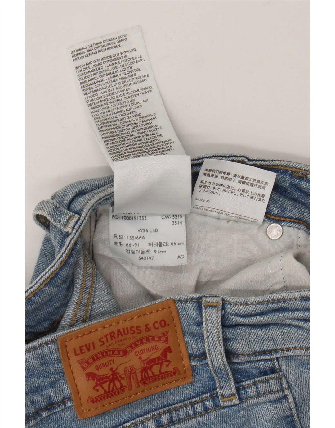 Vaqueros Levi's Mujer 714 Rectos W26 L30 Algodón Azul