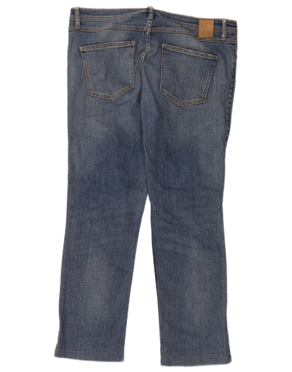 Zara Jeans rectos desgastados para mujer EU 42 Large W32 L26 Azul