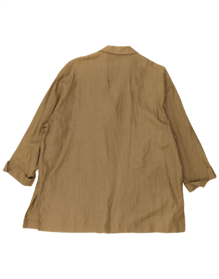 Marc Aurel Chaqueta tipo blazer extragrande con 4 botones para mujer UK 14 Medium Khaki Linen