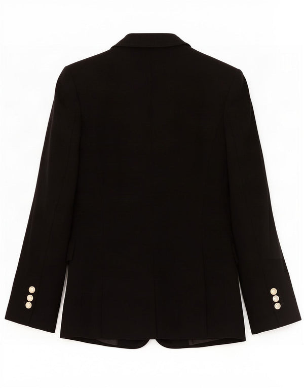 Zara Womens 2 Button Blazer Jacket UK 6 XS Black Polyester