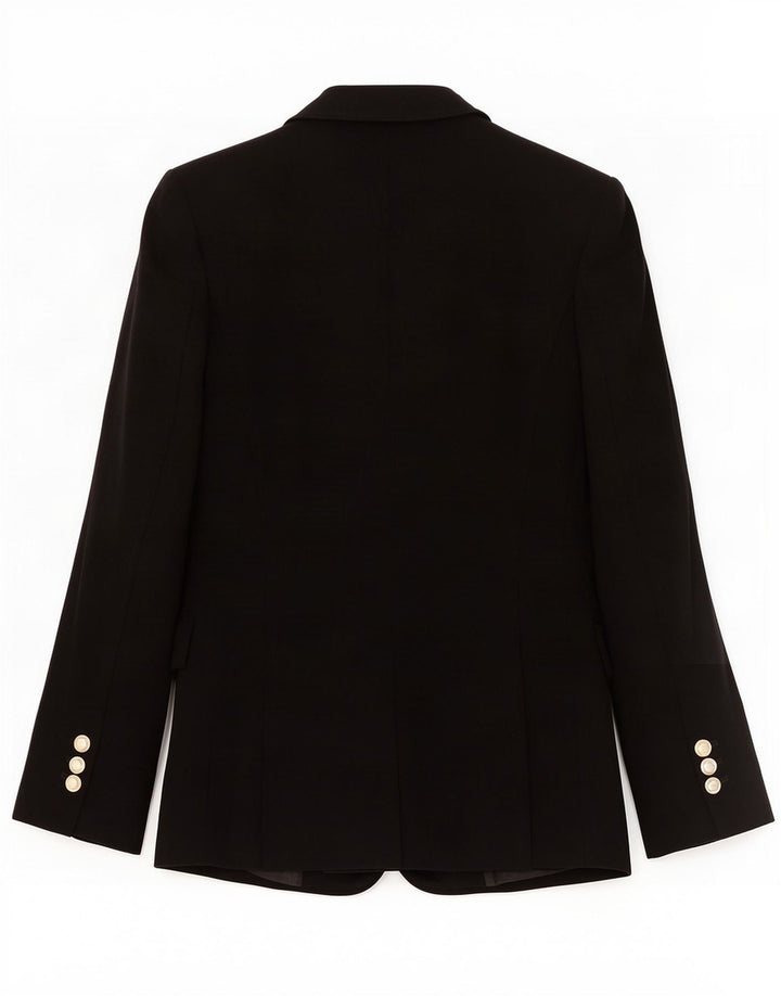 Zara Mujer Chaqueta Blazer De 2 Botones UK 6 XS Poliéster Negro