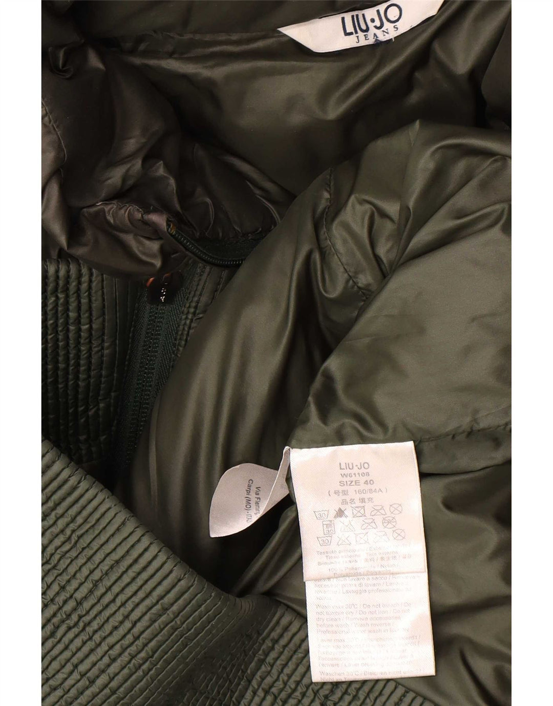 Chaqueta acolchada con capucha Liu Jo Mujer IT 40 Small Verde Poliamida