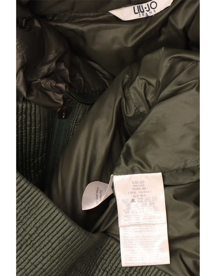 Chaqueta acolchada con capucha Liu Jo Mujer IT 40 Small Verde Poliamida