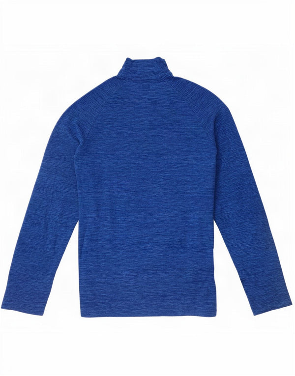 Jersey de forro polar con cuello y cremallera para hombre de Mountain Warehouse con moteados en azul medio