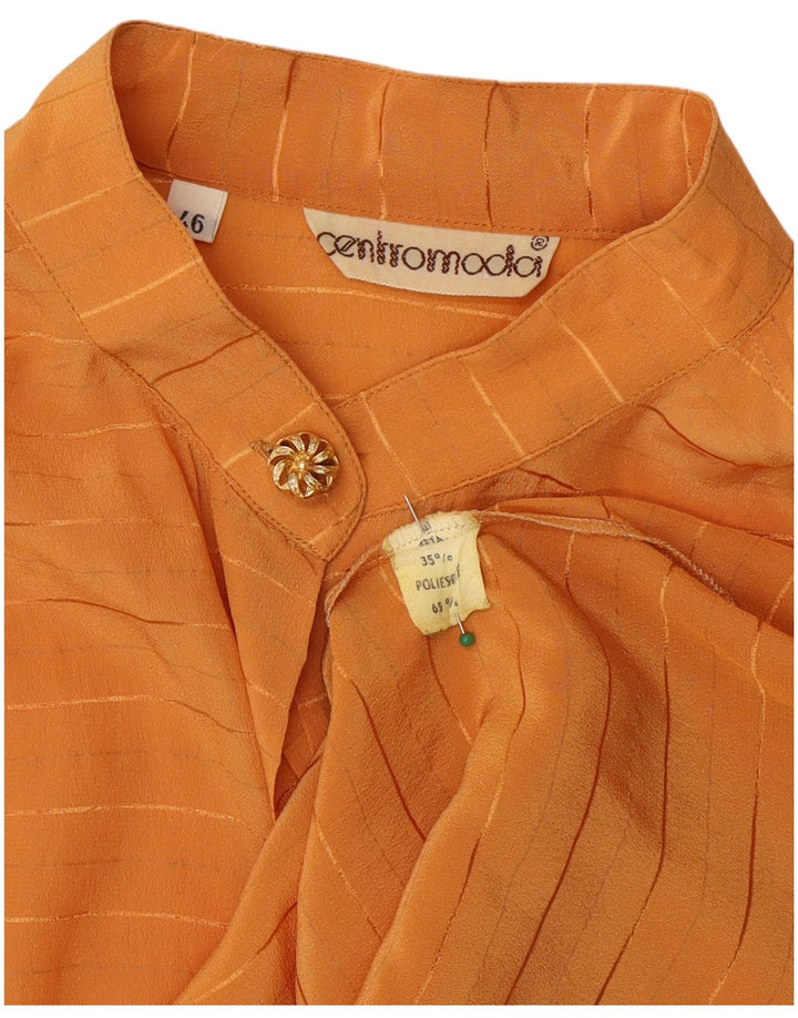 Blusa vintage para mujer IT 46 Poliéster a rayas naranja grande