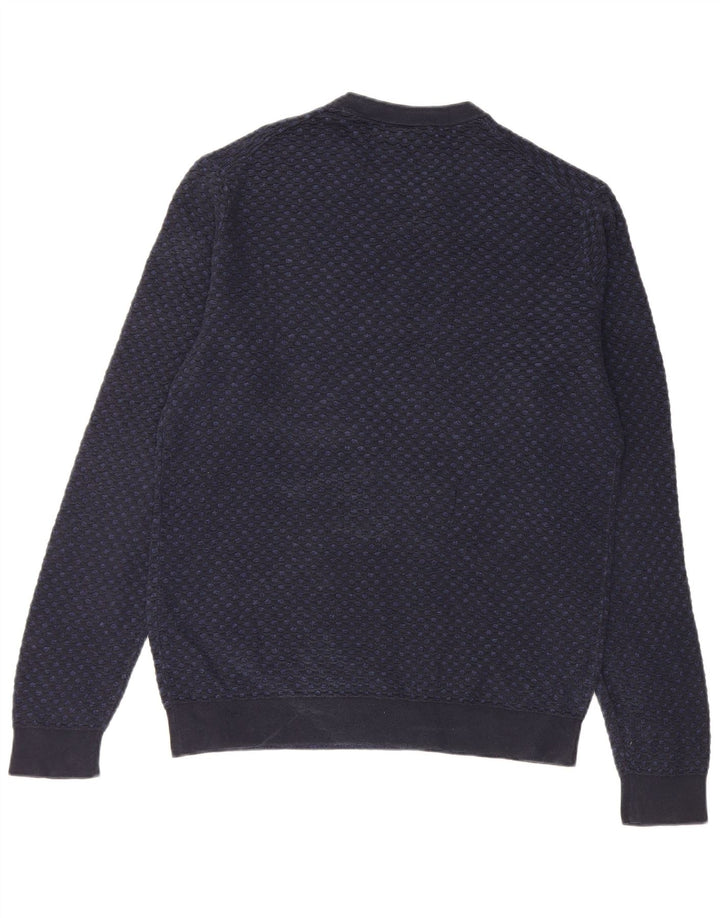 Calvin Klein Suéter de cuello redondo para hombre pequeño azul marino