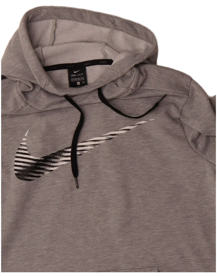 Nike Dri Fit Graphic Sudadera con capucha para mujer UK 10 Small Grey Flecked