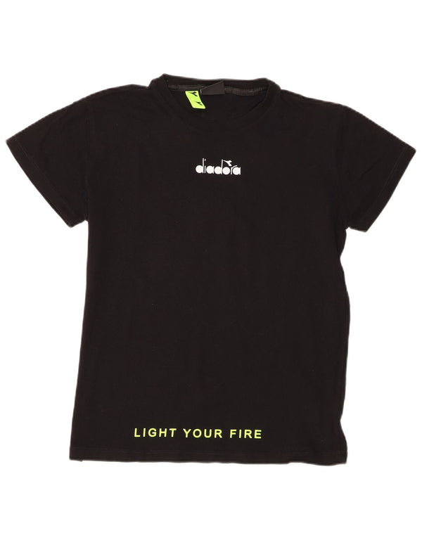 Diadora Camiseta gráfica para niño Top 13-14 años Negro Algodón