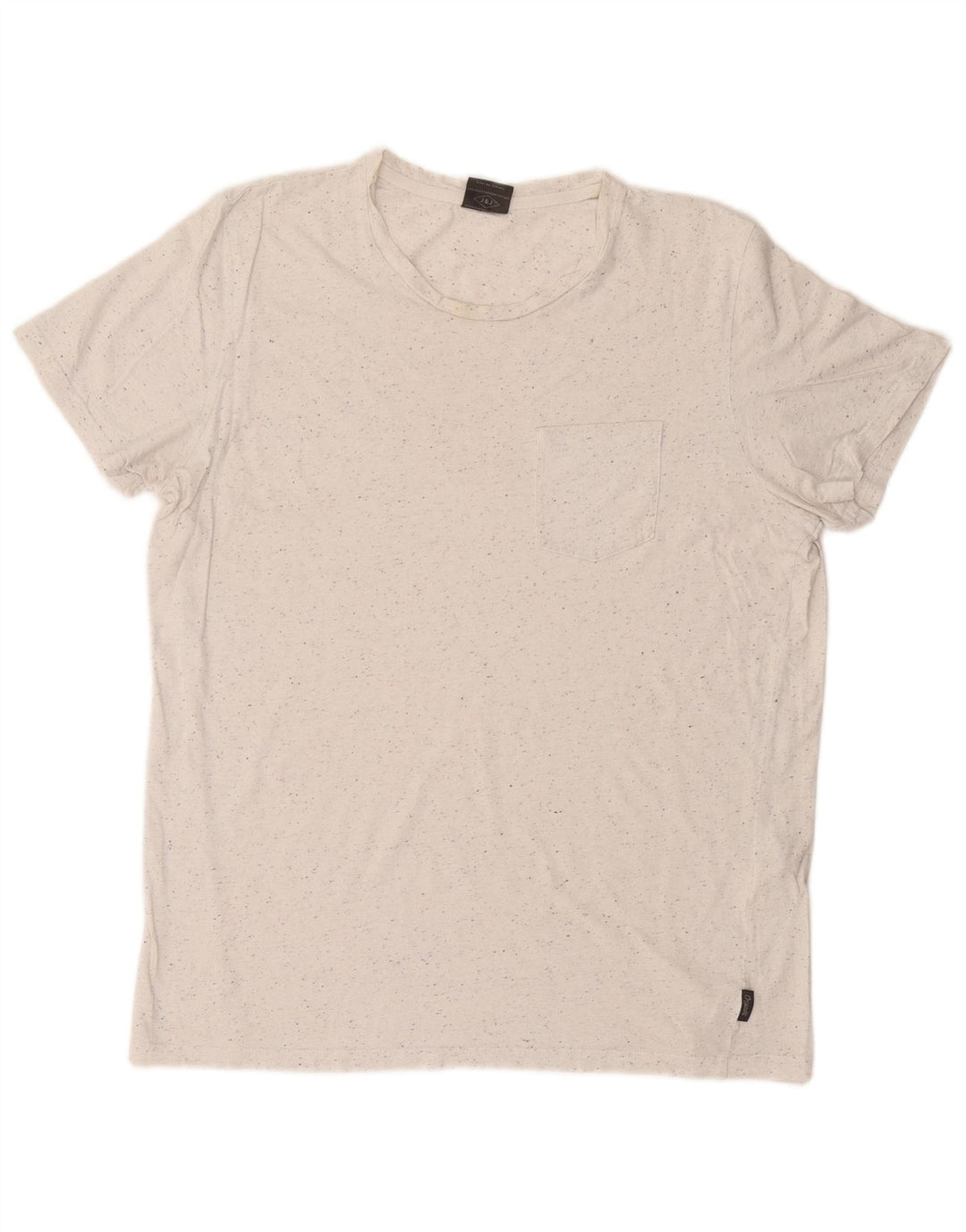Jack & Jones - Camiseta para hombre, talla grande, algodón moteado blanco