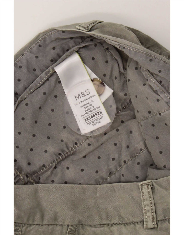 Marks & Spencer Pantalones cortos chinos para mujer UK 12 Medium W32 Algodón caqui