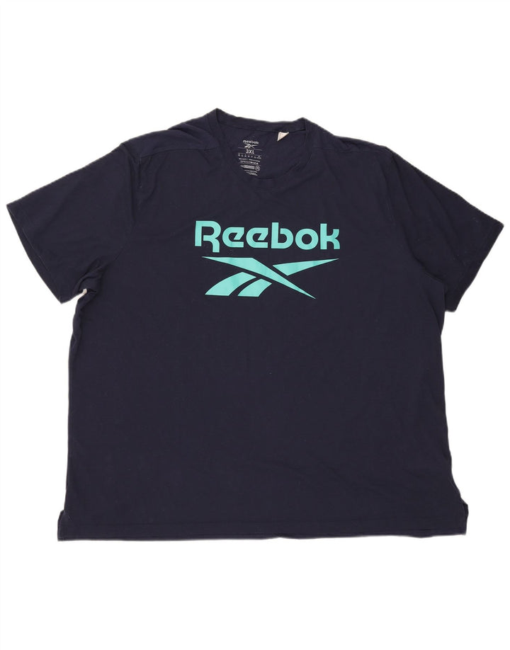 Reebok Camiseta gráfica para hombre Top 3XL Azul marino Poliéster