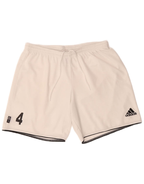 Adidas Mens Climalite Graphic Sport Shorts Grande Poliéster Blanco