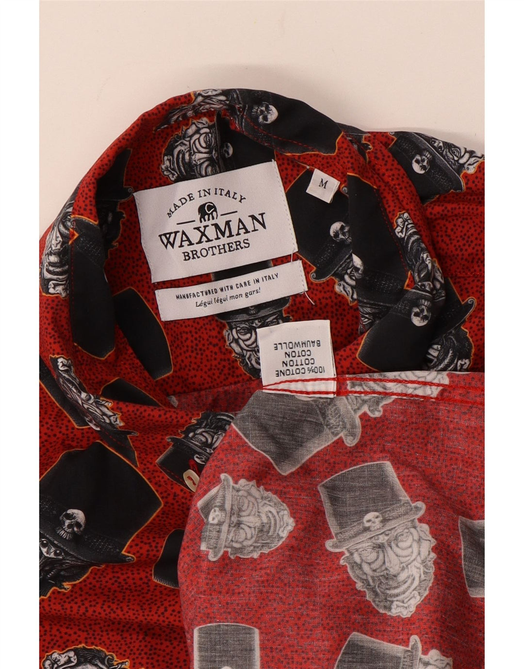 WAXMAN BROTHERS Camisa gráfica para hombre Algodón rojo medio