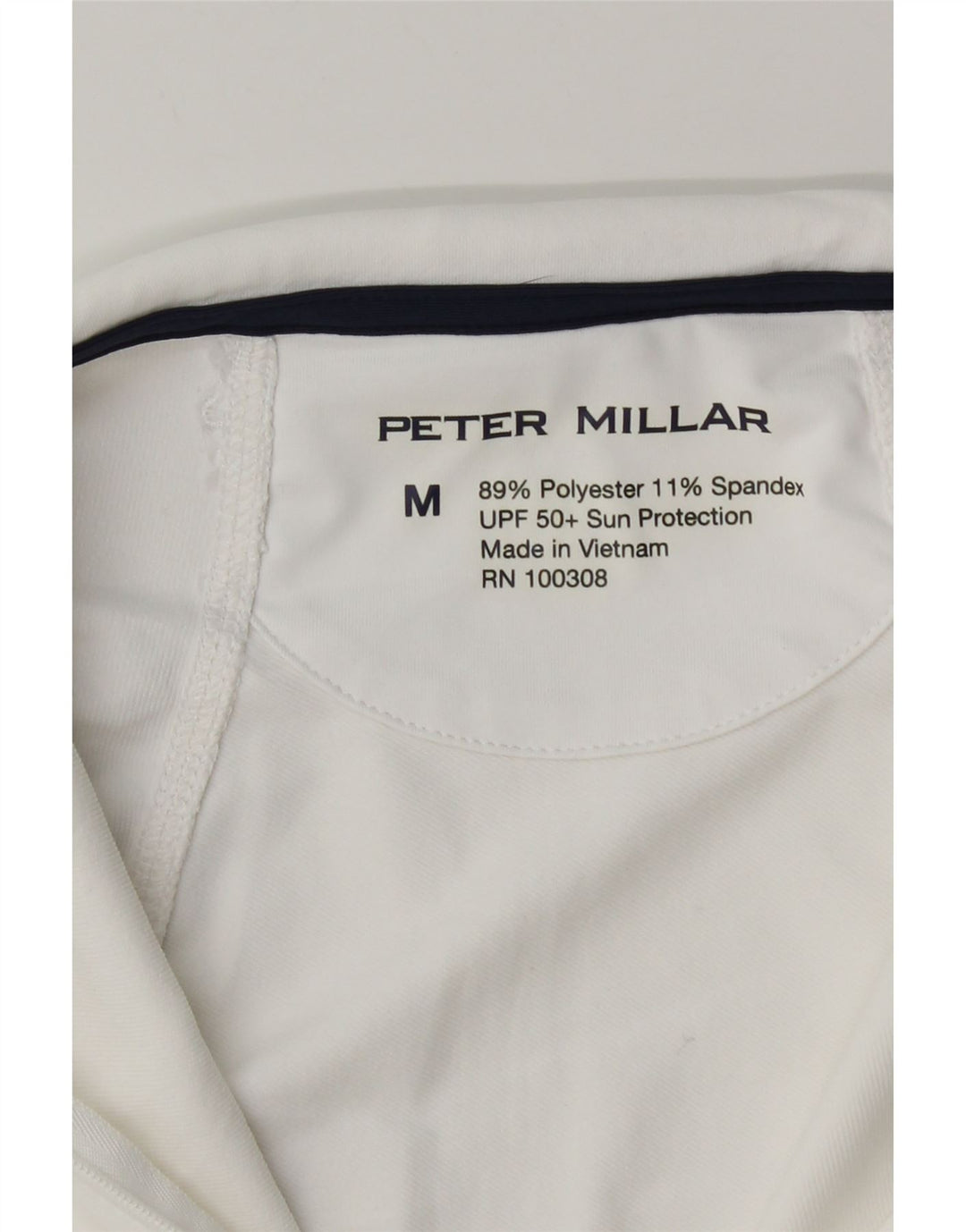 Peter Millar Top de chándal con cuello y cremallera para mujer Poliéster blanco mediano