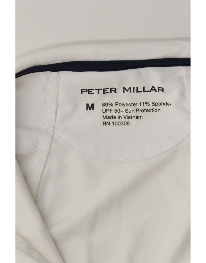 Peter Millar Top de chándal con cuello y cremallera para mujer Poliéster blanco mediano
