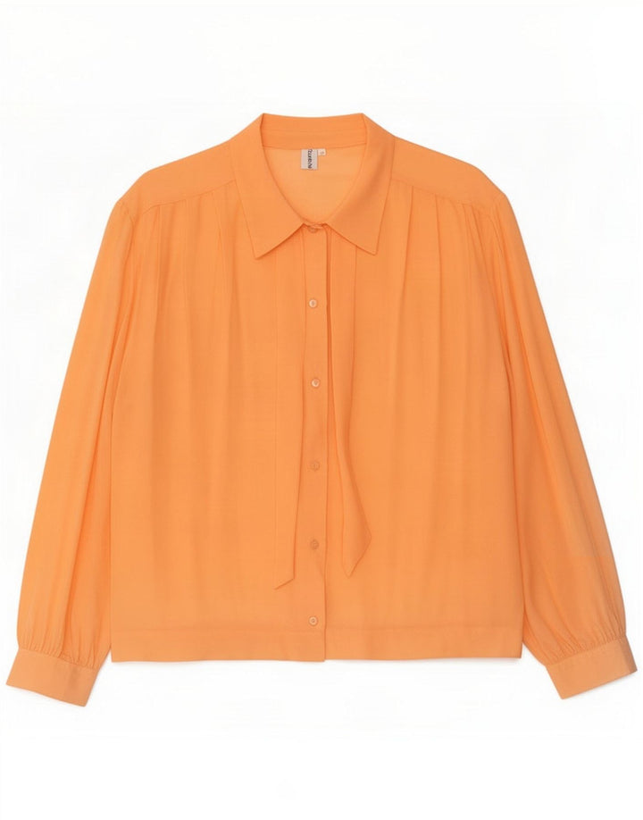 Blusa camisera vintage para mujer IT 47 Large Orange