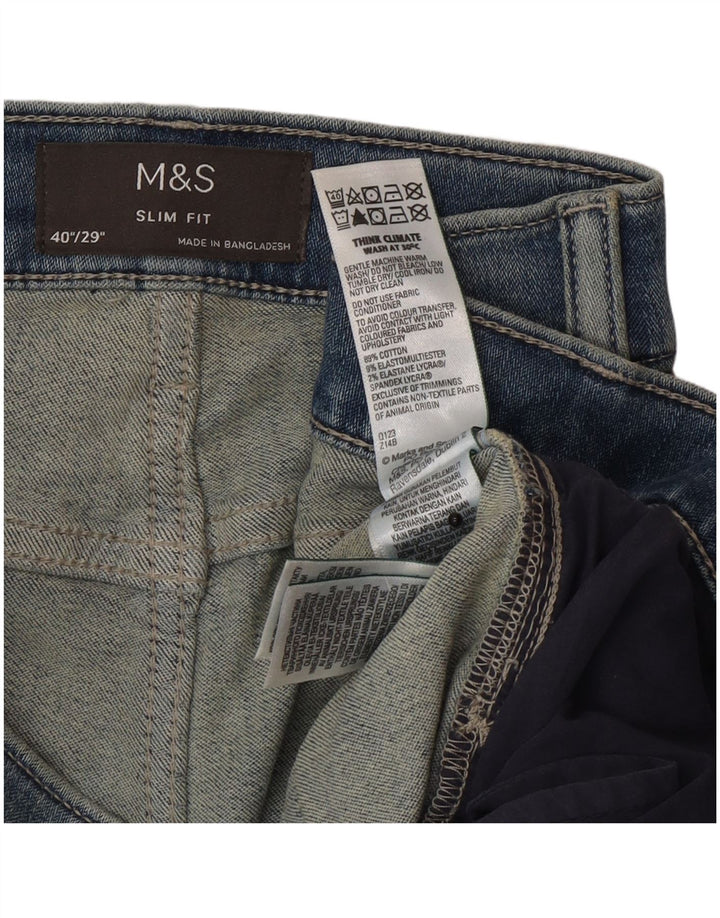 Marks & Spencer Jeans ajustados para hombre W40 L29 Algodón azul