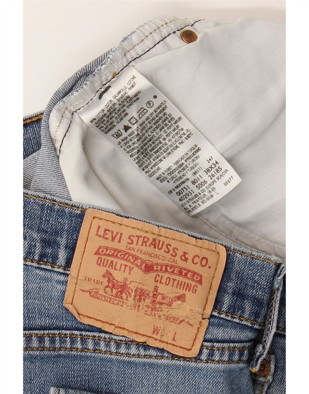 LEVI'S Vaqueros rectos para hombre W38 L27 Algodón azul