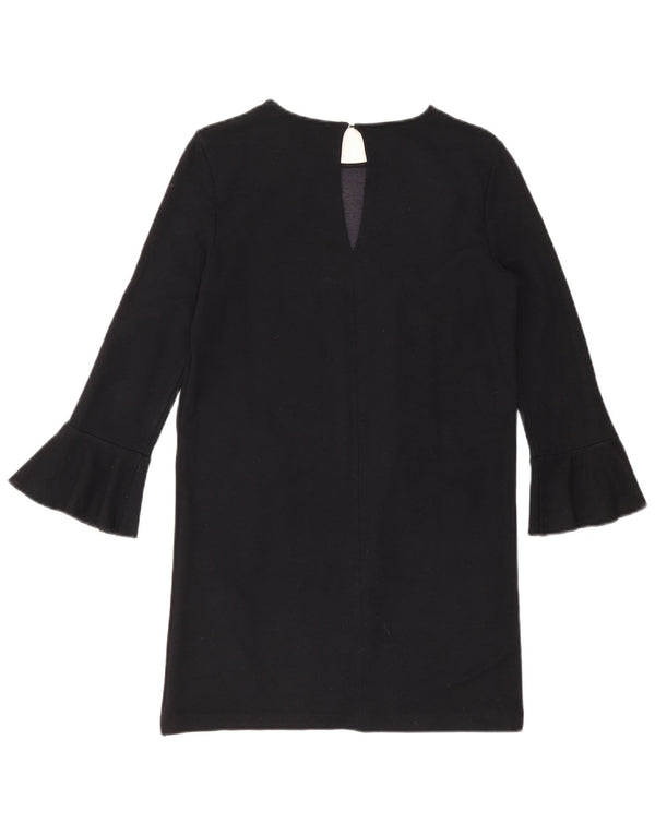 Zara Vestido recto de manga larga para mujer UK 10 Small Azul marino