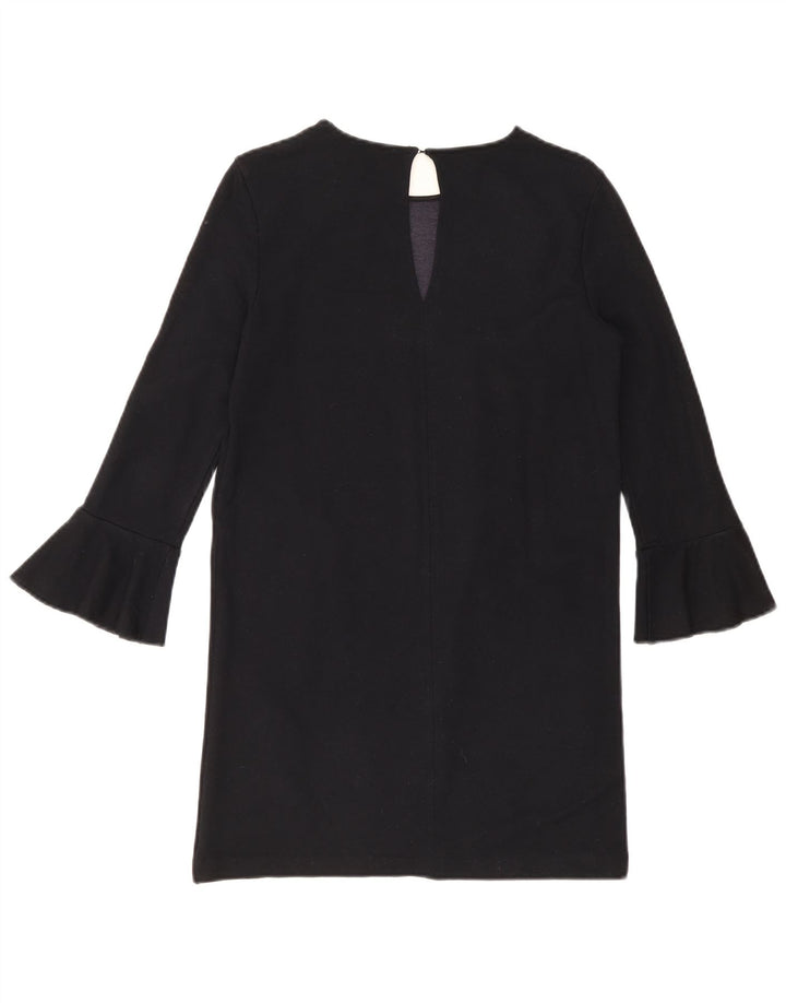 Zara Vestido recto de manga larga para mujer UK 10 Small Azul marino
