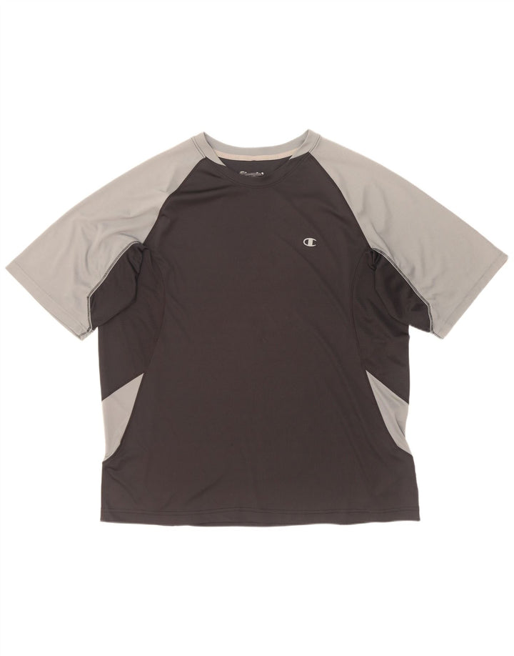 Champion Camiseta para hombre Top XL Negro Colorblock Poliéster