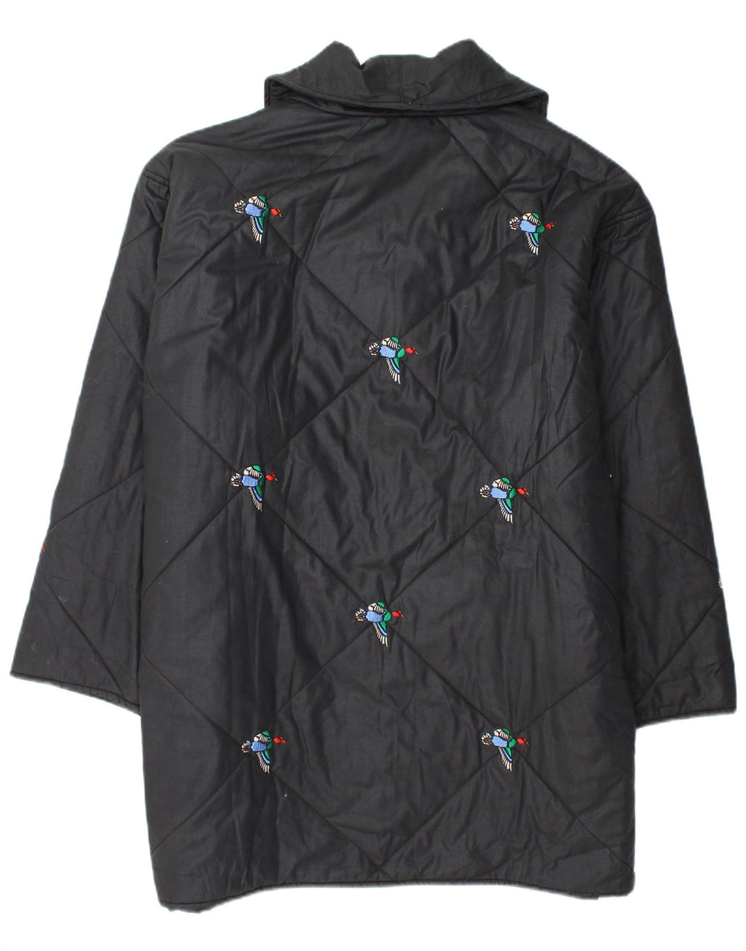 VINTAGE Abrigo cortavientos holgado para mujer Reino Unido 20 2XL Estampado animal negro