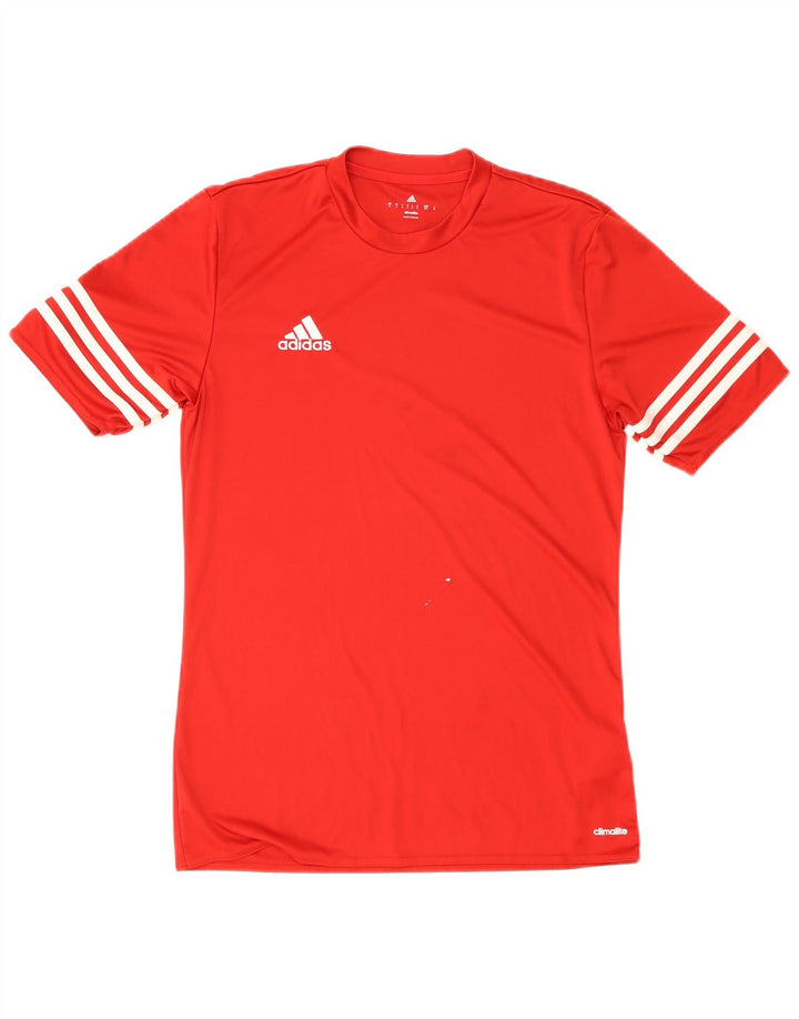 Adidas Mens Climalite Camiseta Top Pequeño Rojo Poliéster
