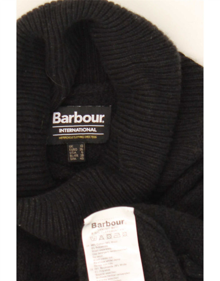 Barbour Suéter de gran tamaño con cuello vuelto para mujer Reino Unido 10 Pequeño Algodón negro