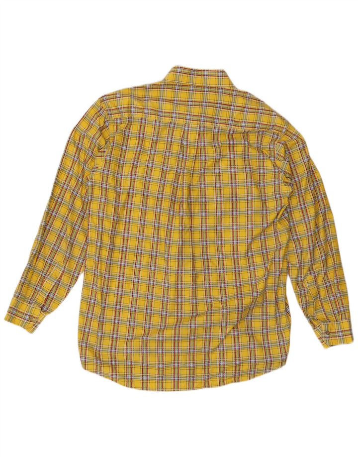 Camisa vintage para hombre XL Algodón a cuadros amarillos