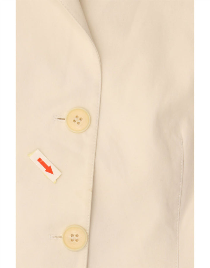 EMPORIO ARMANI Chaqueta blazer de 3 botones para mujer IT 44 Algodón blanquecino medio