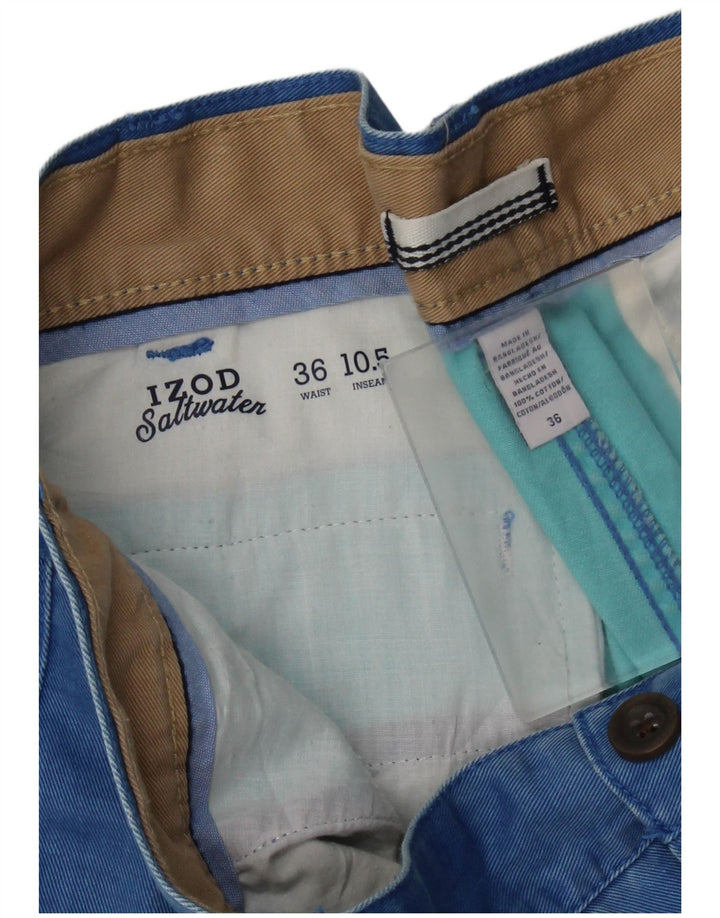 IZOD Pantalones cortos chinos de agua salada para hombre W36 Algodón con manchas azules grandes