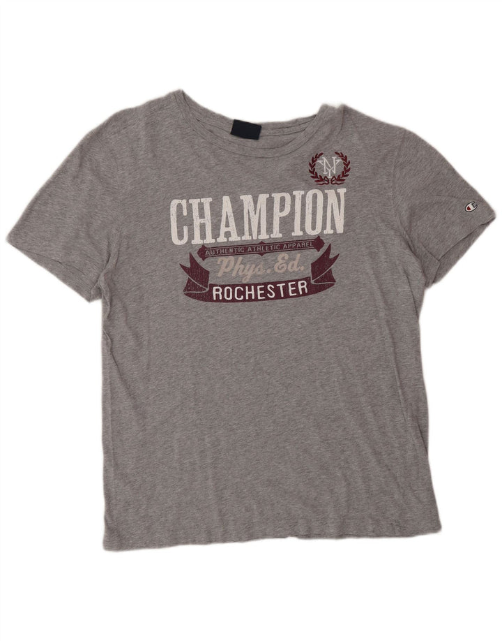 Champion Rochester Graphic Camiseta para hombre, talla grande, algodón gris