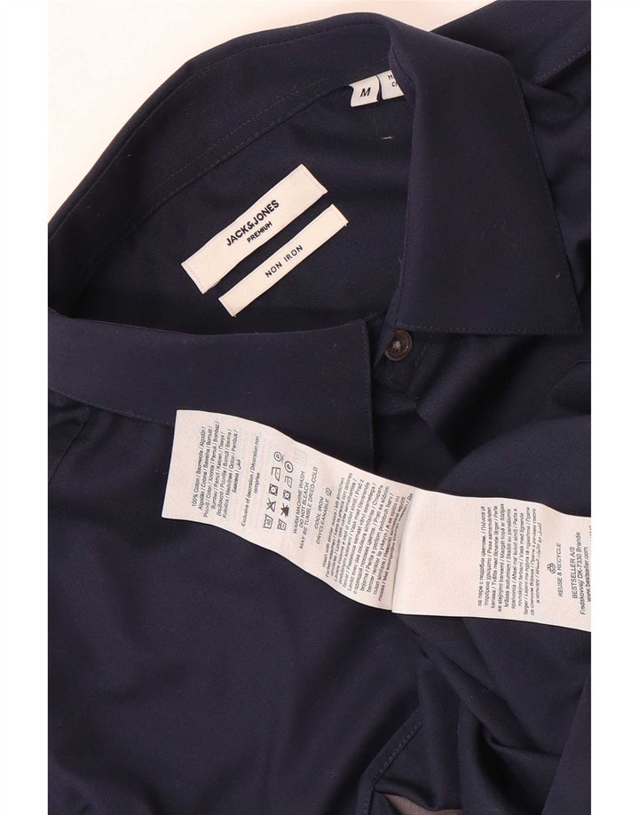 Camisa Jack & Jones Hombre Regular Fit Algodón Azul Marino Medio