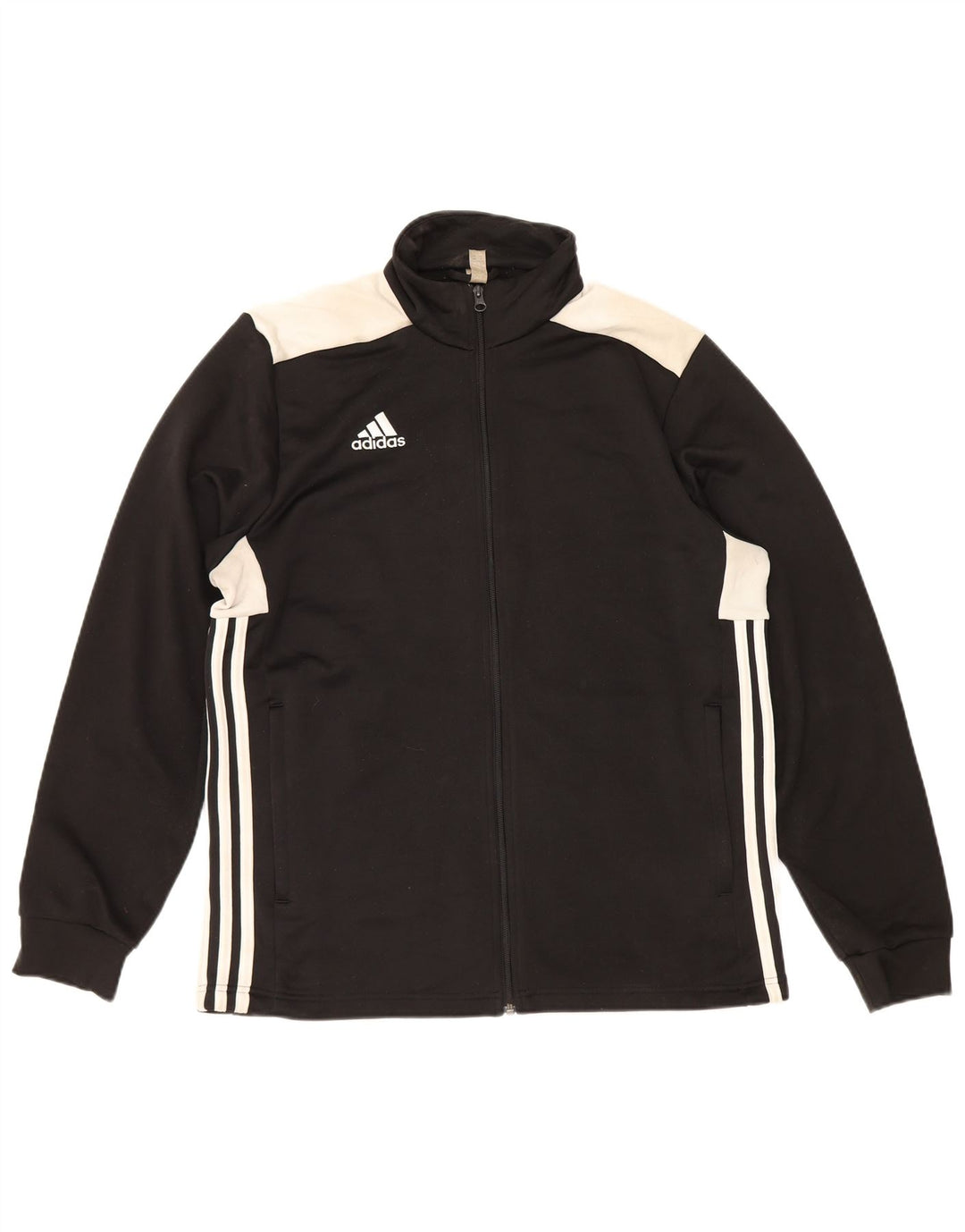 Adidas Hombre Chándal Top Chaqueta Grande Negro Colorblock Poliéster