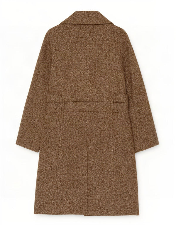 Zara Mujer Gabardina UK 10 Small Caqui Lana Moteada