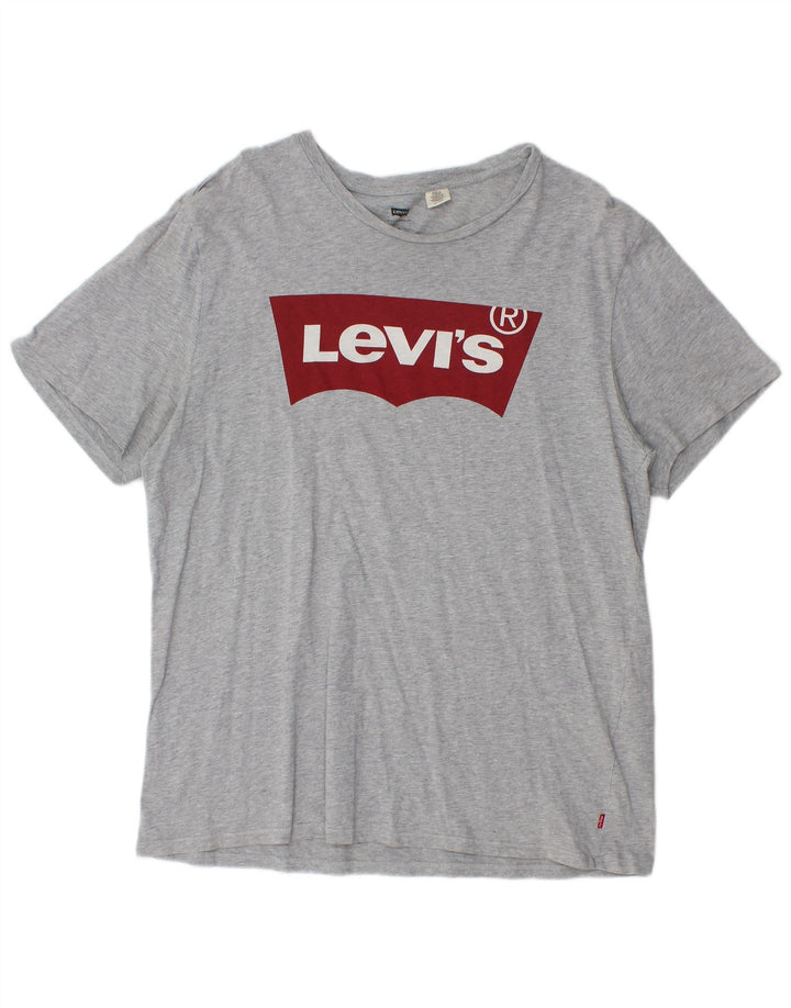 Levi's Camiseta gráfica para hombre Top XL de algodón moteado gris