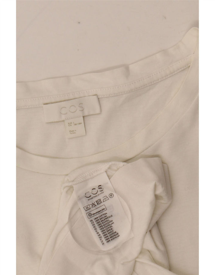 COS Camiseta para hombre Top grande de algodón blanco