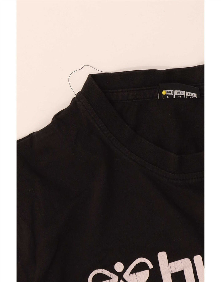 Hummel - Camiseta gráfica para hombre, talla grande, color negro