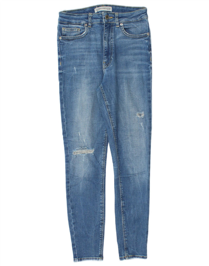 Zara Vaqueros Pitillo Desgastados W26 L26 Azul