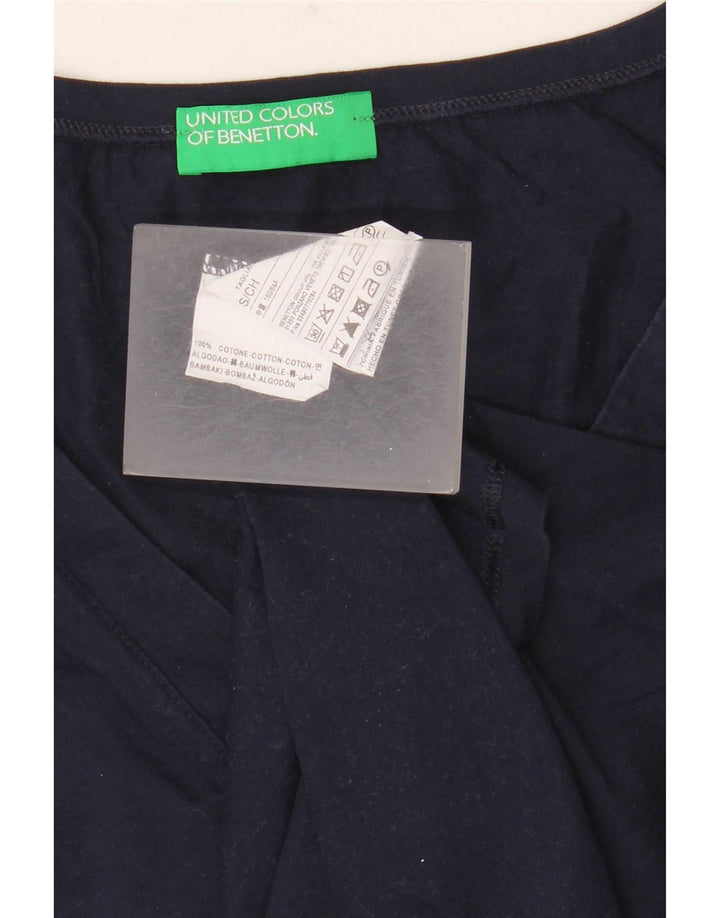 Benetton Camiseta Sin Mangas Mujer UK 40 Small Azul Marino Algodón