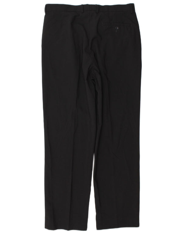 Marks & Spencer Pantalón chino recto para hombre W34 L31 Poliéster negro