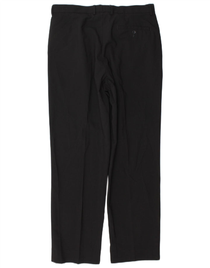 Marks & Spencer Pantalón chino recto para hombre W34 L31 Poliéster negro