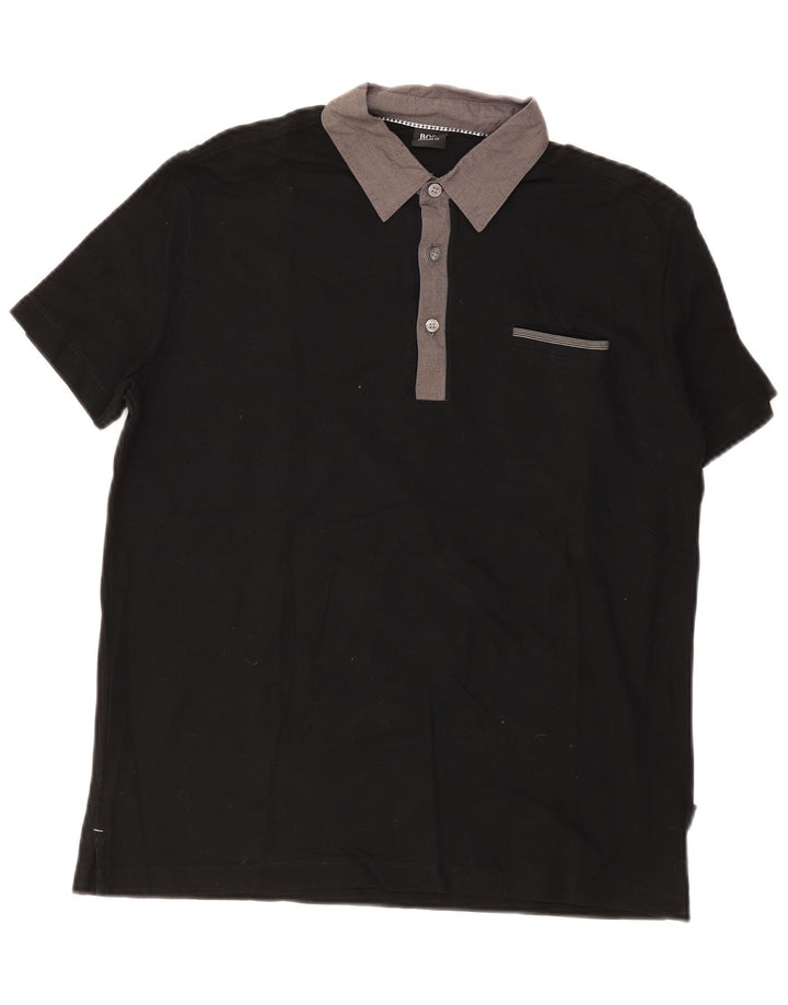 Hugo Boss Hombre | Polo de corte regular de algodón color block en negro mediano