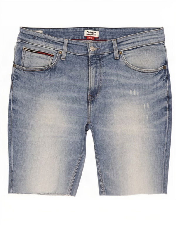 Tommy Hilfiger Pantalones cortos de mezclilla ajustados Thavar para hombre W33 Algodón azul medio