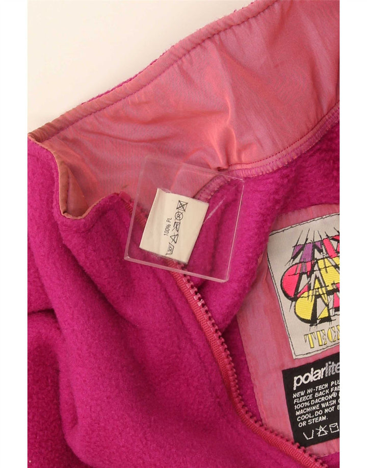 Tecnica - Jersey de forro polar con cuello y cremallera para hombre, poliéster rosa grande